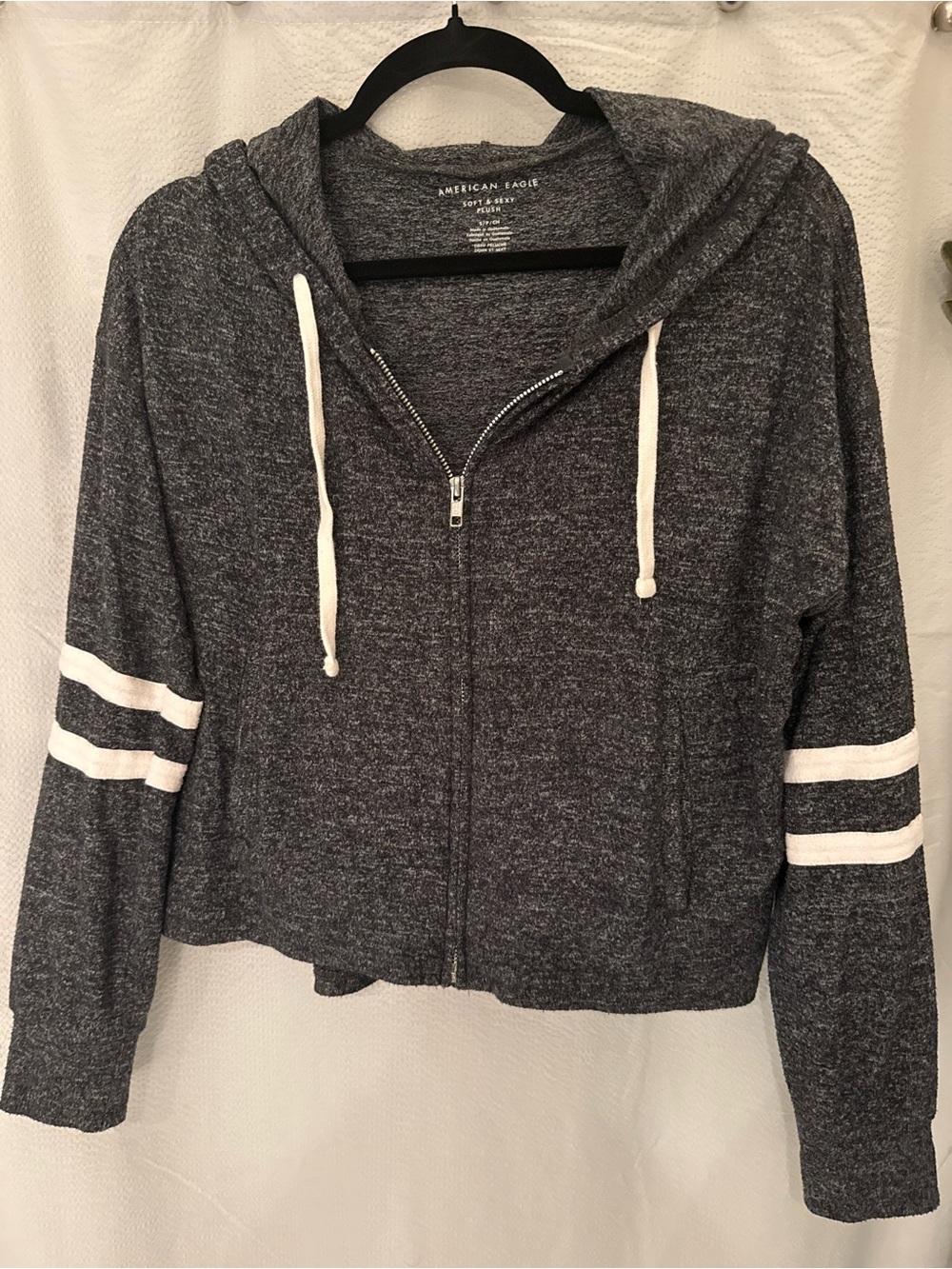 AE Soft Zip-Up Hoodie with Stripes